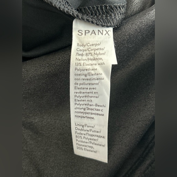Spanx Faux Leather Leggings Black Large High Rise  Skinny Pants 2437 - Picture 5 of 12